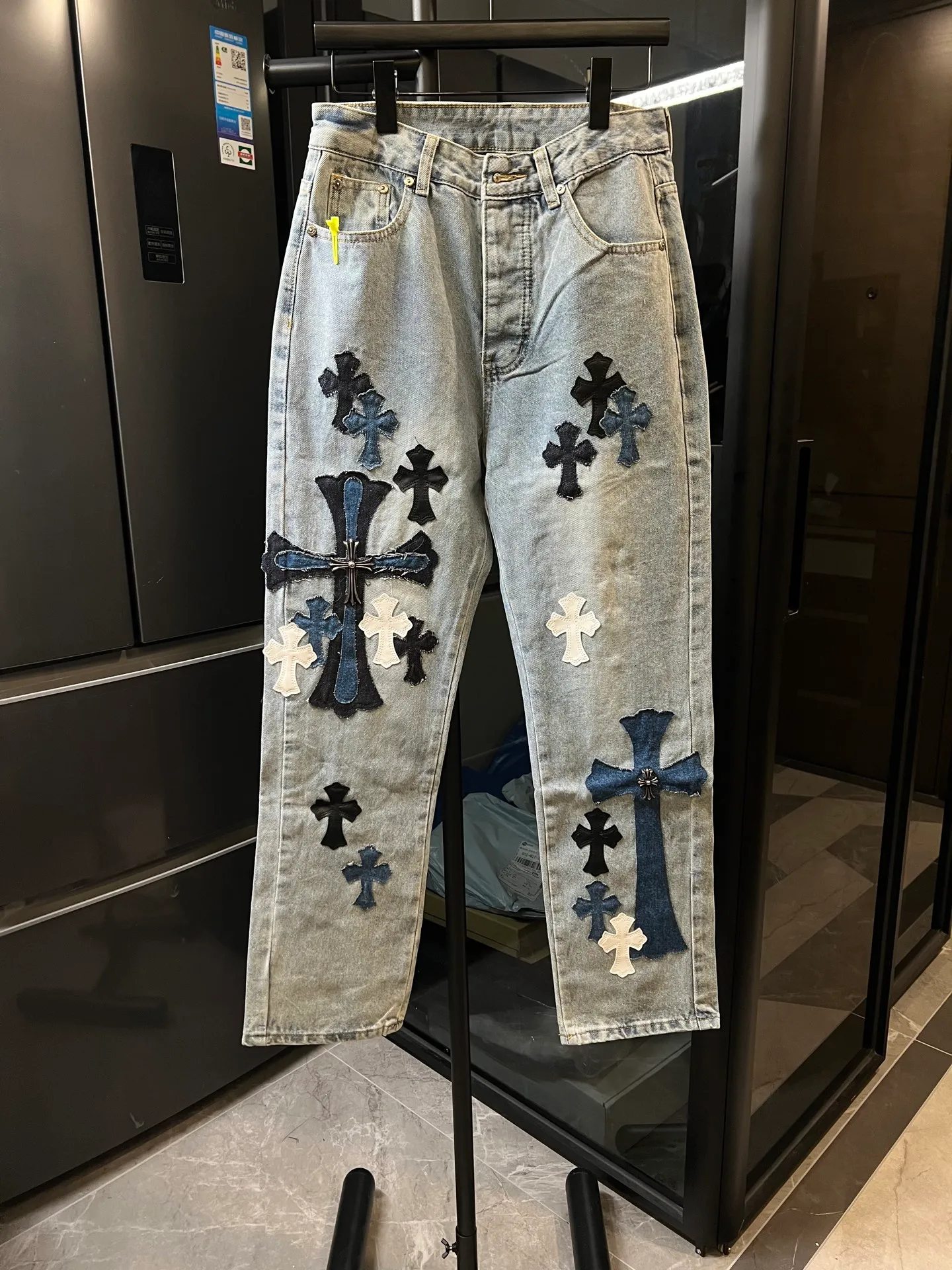 P270 [Special Version] Chrome Hearts/Chrome Heart 25Ss CH Large Cross Limited Blue Ox King Jeans (Blue) Size: 28 30 32 34 36 (corresponding to s-xxl) Detailed sizes can be found in Figure 9
